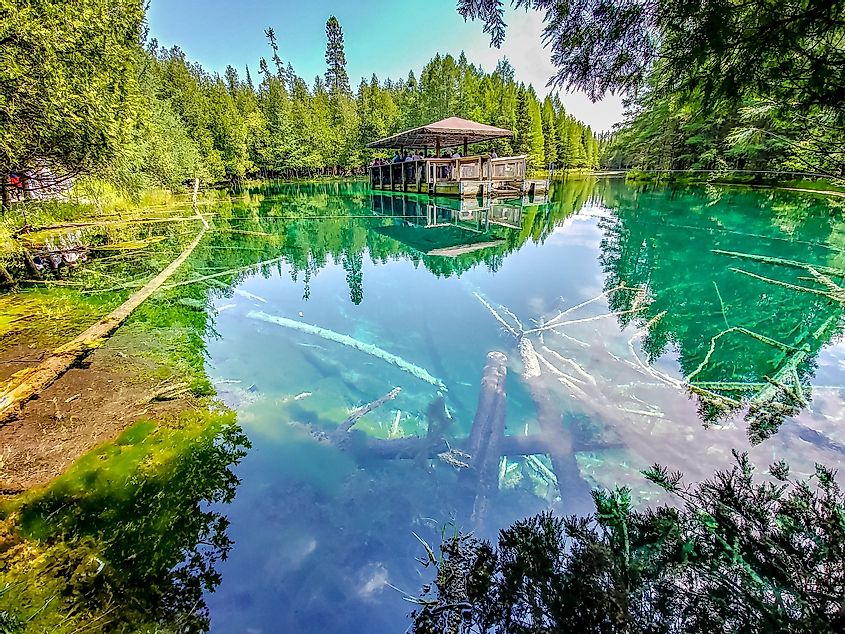 Kitch-iti-kipi, an amazing natural spring in Manistique, Michigan.