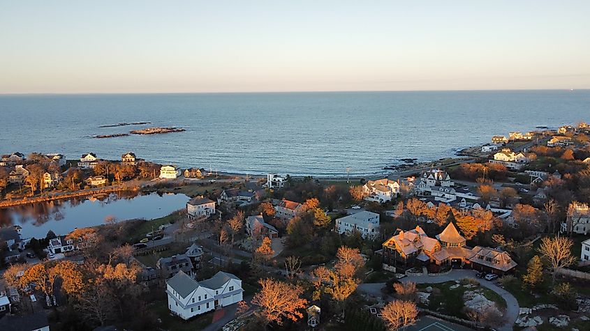 Aerial view of Cohasset, Massachusetts.