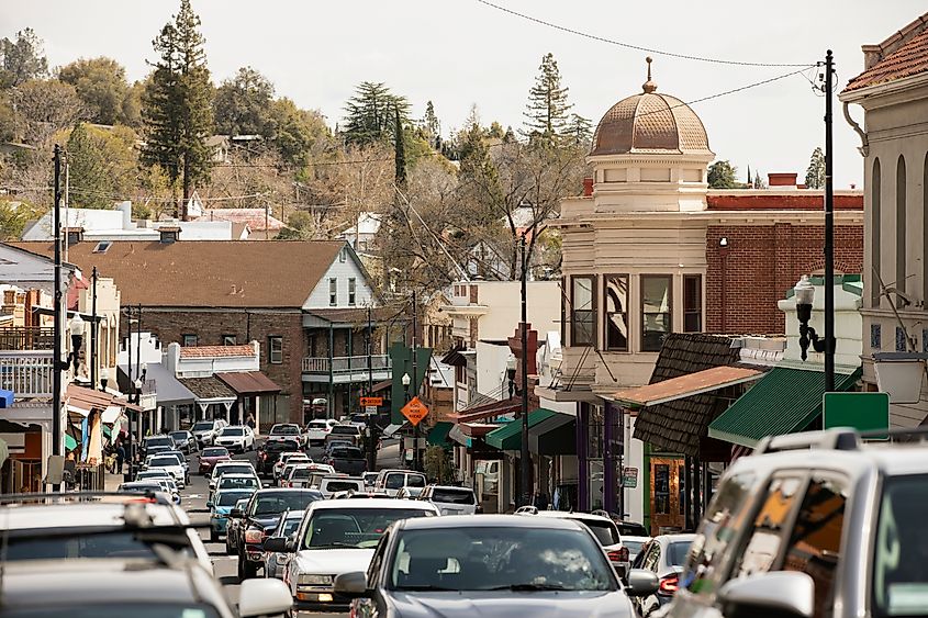 Highway 49 through historic downtown Sonora, CA.