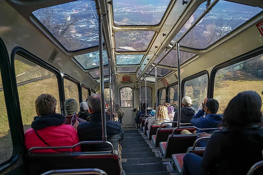 The Lookout Mountain Incline Railway in Chattanooga, Tennessee. Editorial credit: cendhika / Shutterstock.com