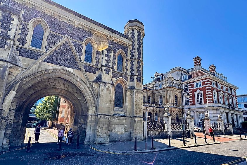 he Abbey Gateway stands next to The Roseate Hotel. Image credit: Bryan Dearsley