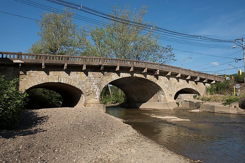 The 1817 Elm Grove Stone Arch Bridge in Wheeling, West Virginia.