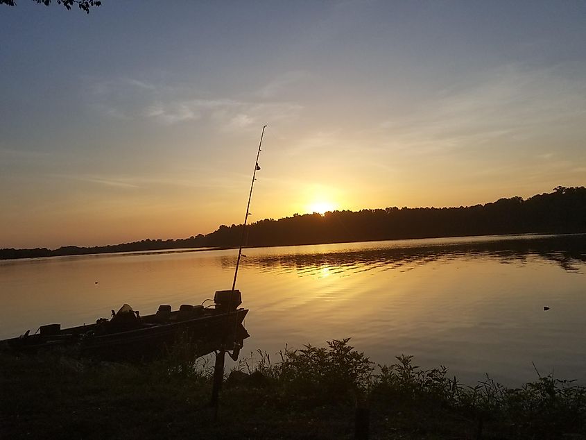 On the river fishing at Blue Bluff in Aberdeen Mississippi.