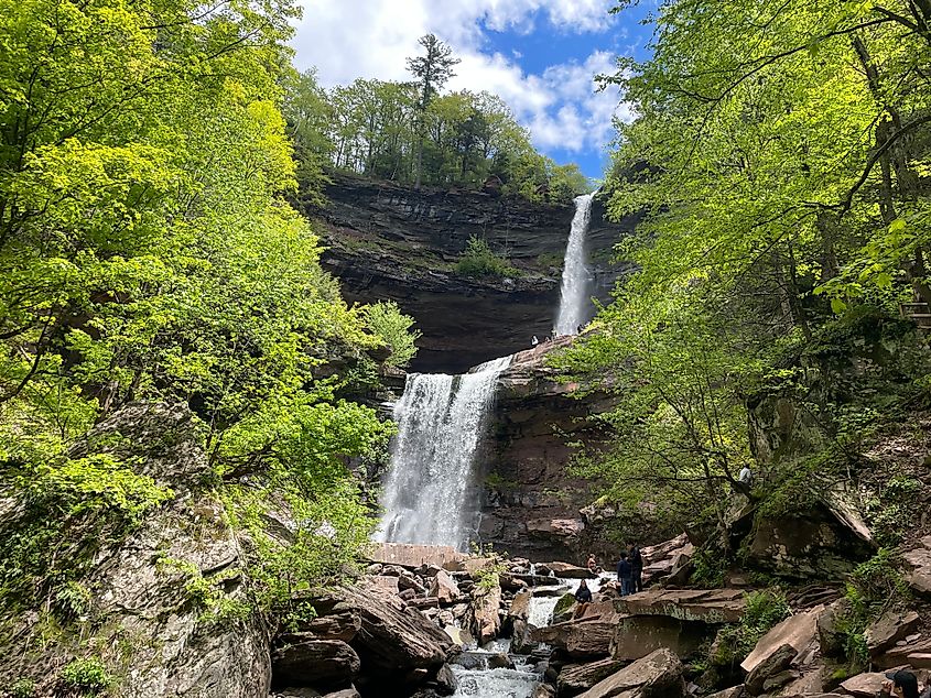 Kaaterskill Falls in the Catskills Mountains near Hunter, New York.