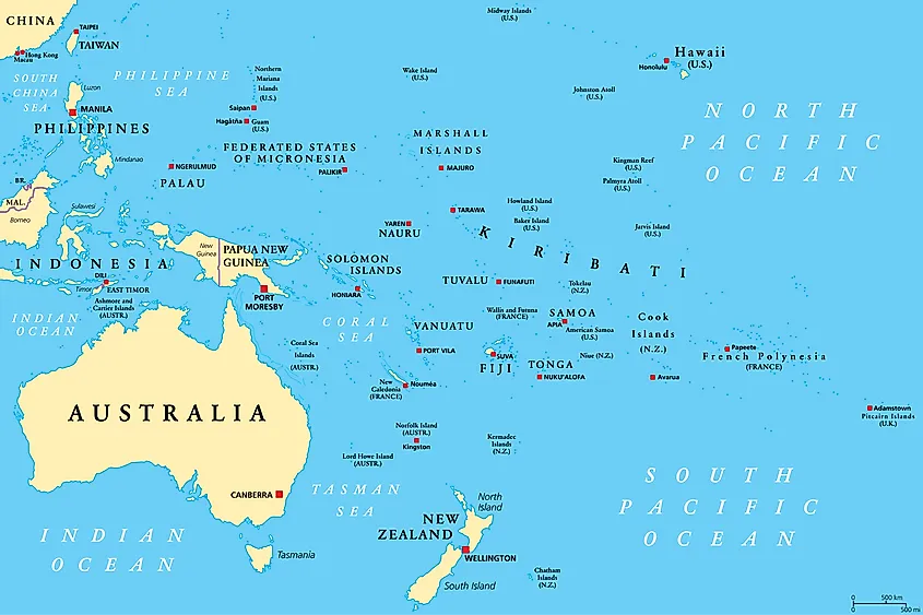 Oceania map