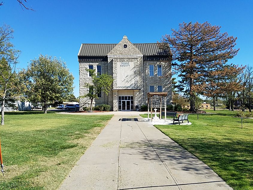 West side of Trego County Courthouse.
