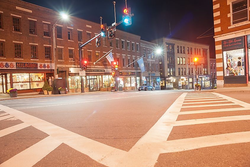 Downtown Brattleboro with its many local businesses