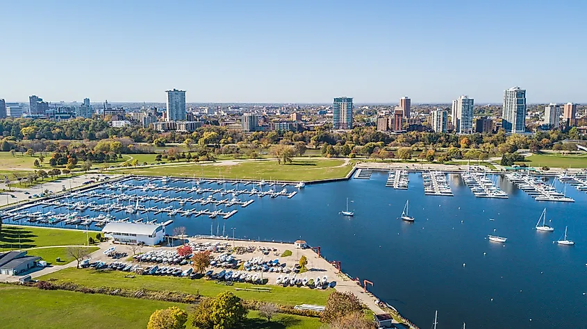 The marina in Milwaukee, Wisconsin