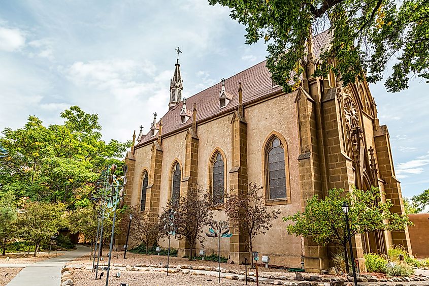 The historic Loretto Chapel is located in downtown Santa Fe, New Mexico