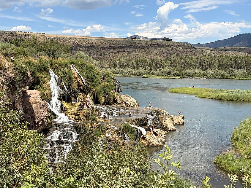 Scenic waterfall in Swan Valley Idaho on a beautiful summer afternoon.