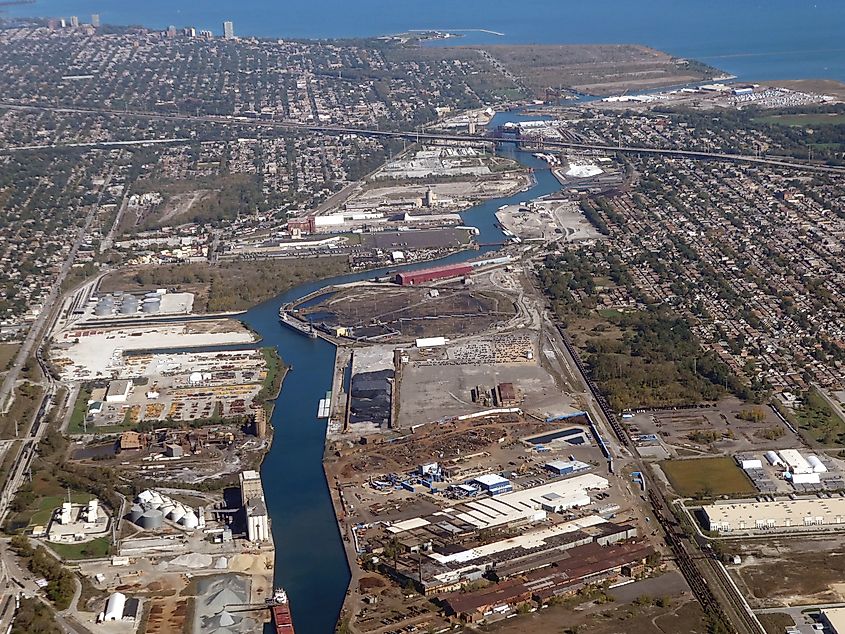 Aerial view of the Calumet River
