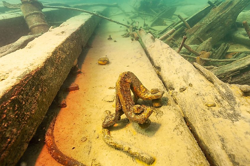 Shipwreck remains in Lake Superior