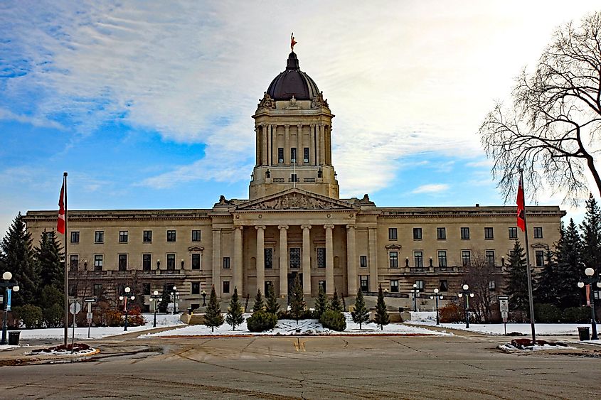 The Manitoba Legislative Building in downtown Winnipeg, Canada