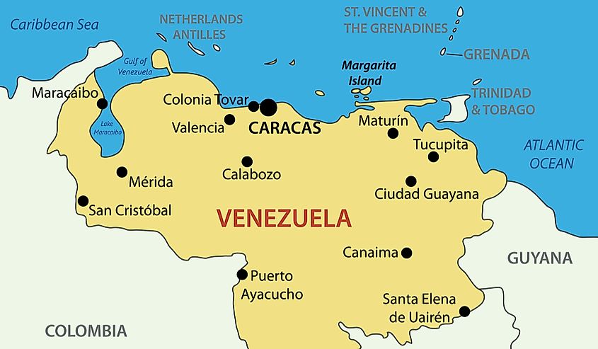 Map Of Venezuela And Surrounding Countries Which Countries Border Venezuela? - Worldatlas