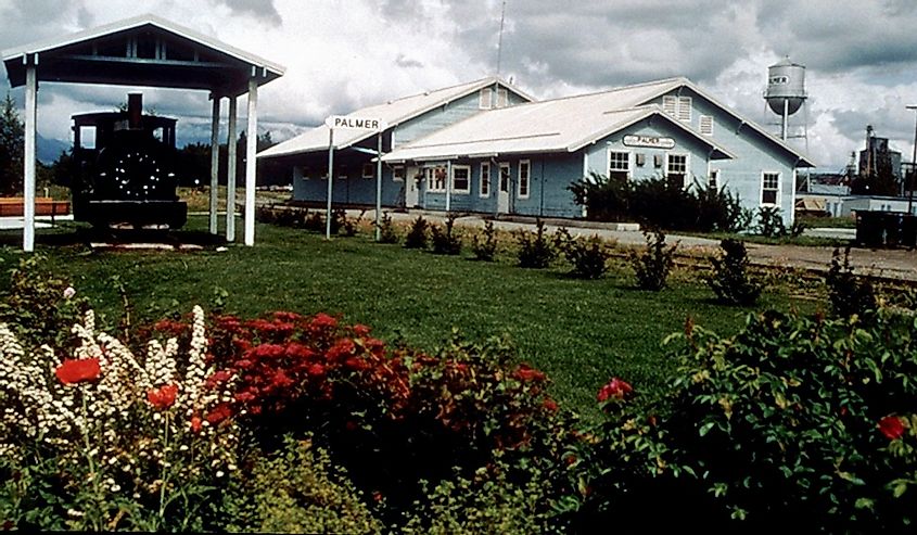  Train depot in Palmer, Alaska, US.