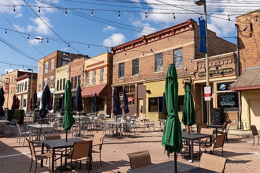 Downtown Woodstock, Illinois.