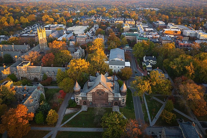 Aerial view of Princeton, New Jersey