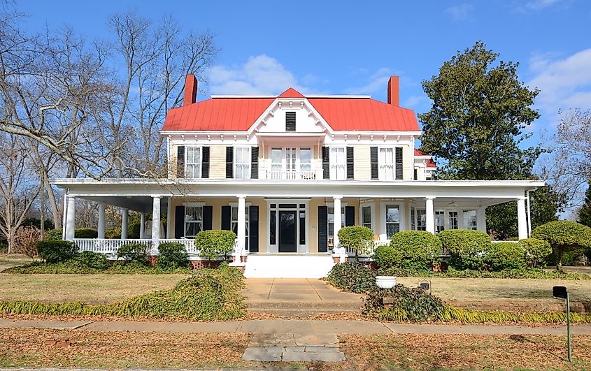 Historic Antebellum house in Madison, Georgia.