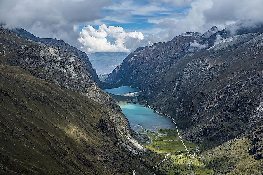 Trekking to Laguna 69 and passing by Laguna de Llanganuco in Peru Cordillera Blanca