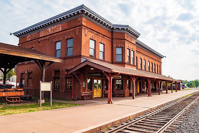 Historic Train Station in Two Harbors, Minnesota.
