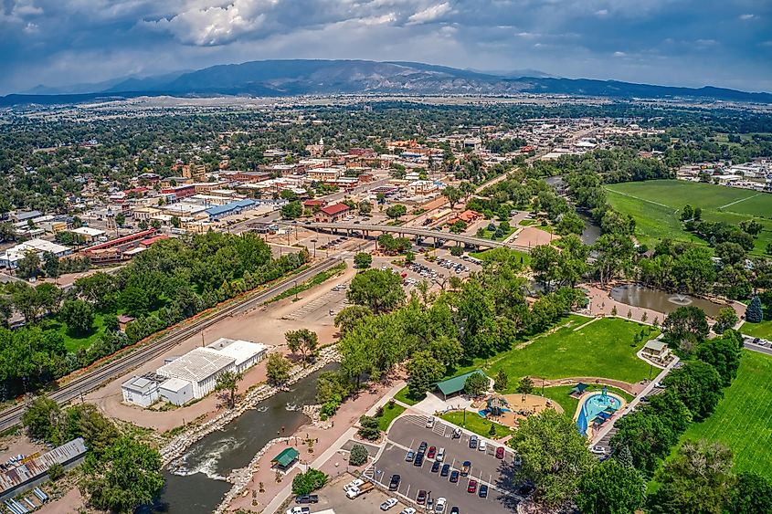 Aerial View of Canon, City in Colorado on the Arkansas River