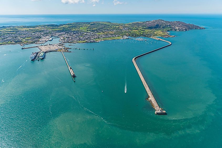 Aerial Views of the port of Holyhead, Anglesey, North Wales