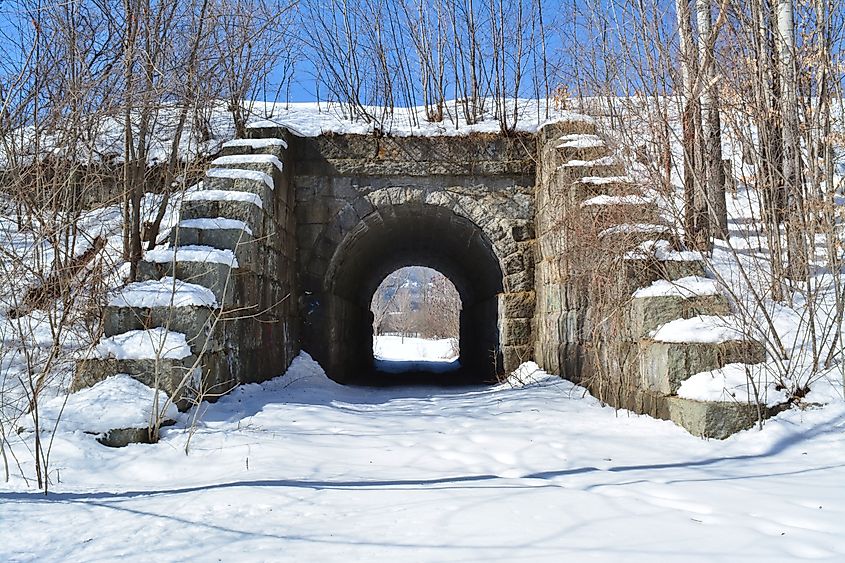 Stone tunnel in North Conway, NH.