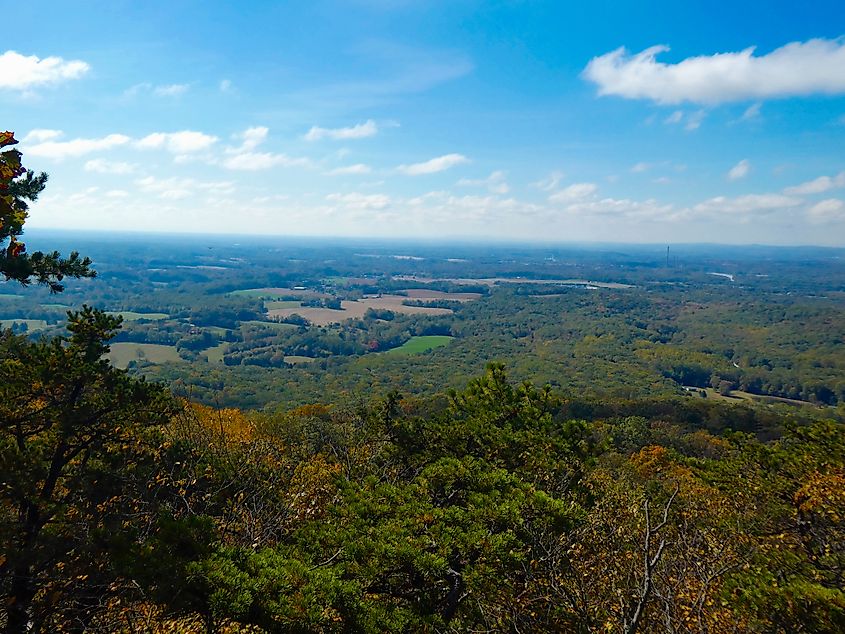 Scenic view from atop sugarloaf mountain in Maryland. 