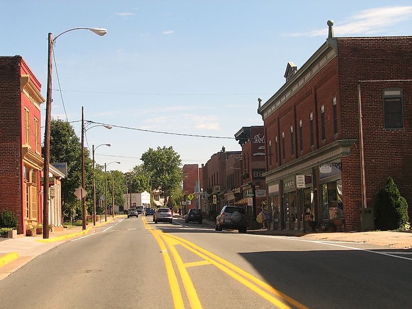 Looking down Main Street in Gordonsville, Virginia