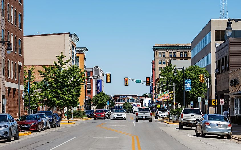 Historic downtown on a sunny day. Terre Haute, Indiana