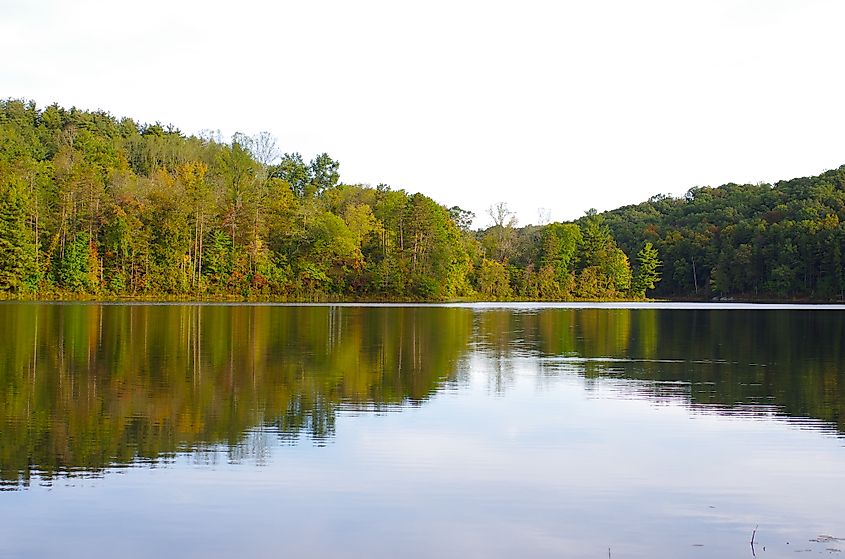 Fall scenery at Salt Fork State Park, Ohio.