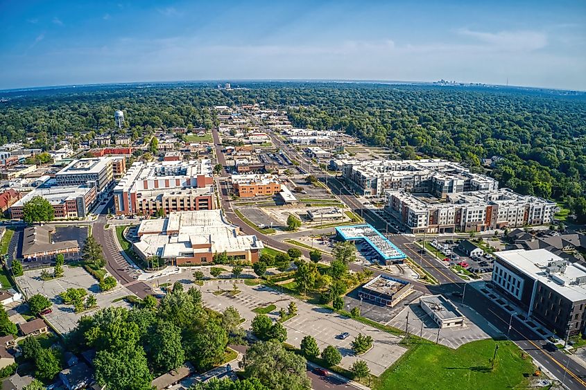 Aerial view of Overland Park, a suburb of Kansas City