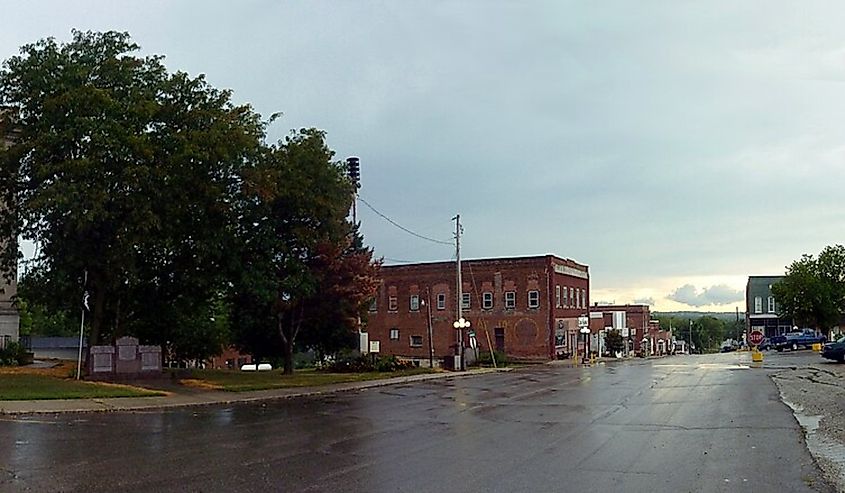 Mercer County Courthouse and downtown Princeton, Missouri.