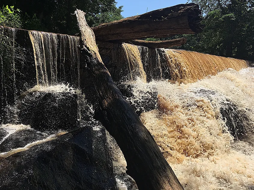 A waterfall in the Cedar Falls Park in Fountain Inn, South Carolina