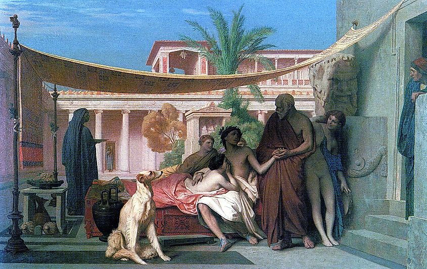 Socrates Seeking Alcibiades in the House of Aspasia (1861).