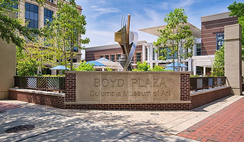 The Boyd Plaza and Columbia Museum of Art in Columbia, South Carolina, USA