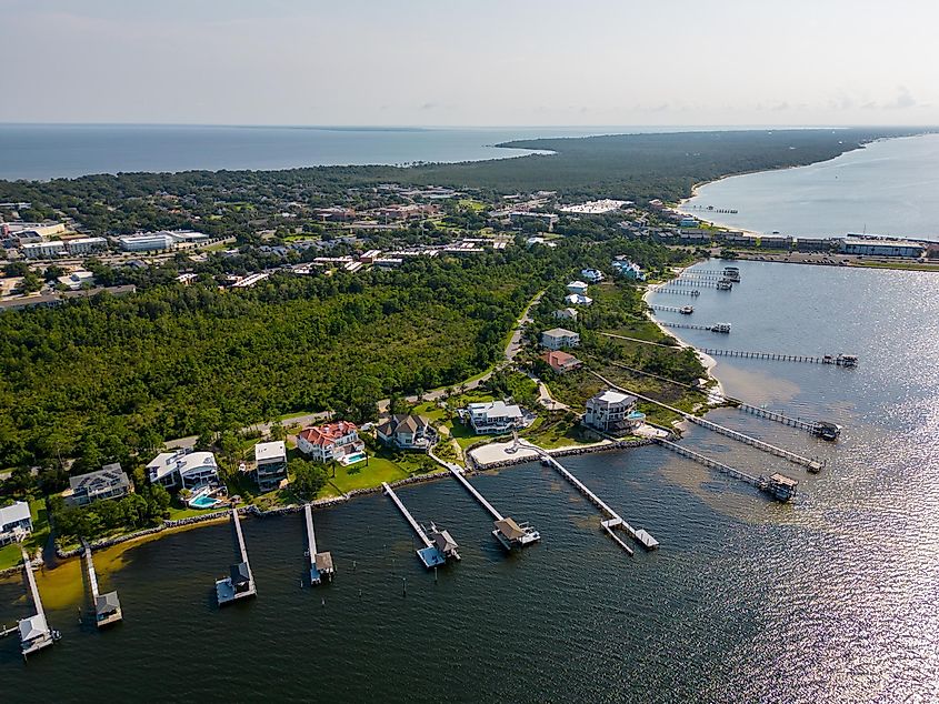 Aerial view of Gulf Breeze, Florida.