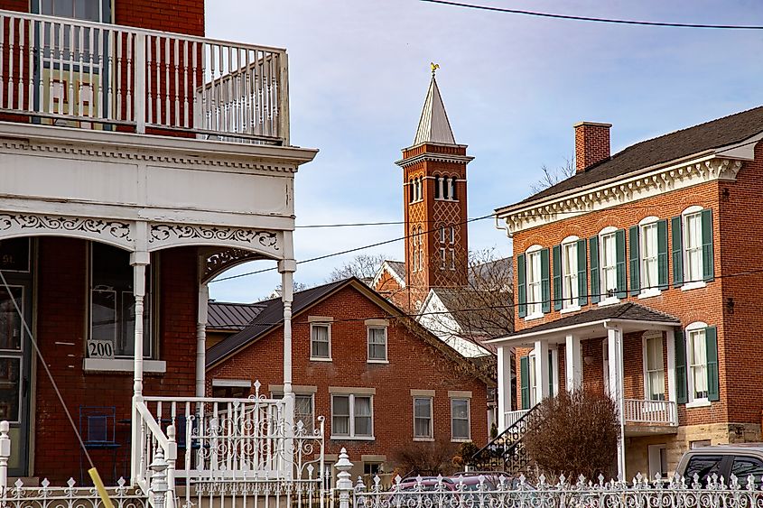 Historic buildings in Hermann, Missouri.