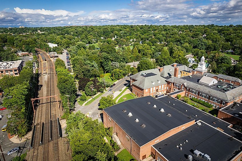 Aerial view of Maplewood, New Jersey.