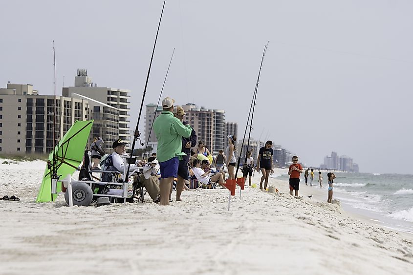 People having a great time at a beach in Orange Beach, Alabama