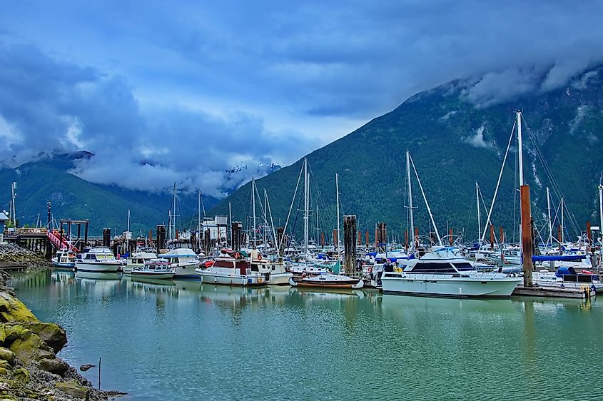 Fishing boat harbor in Bella Coola, British Columbia