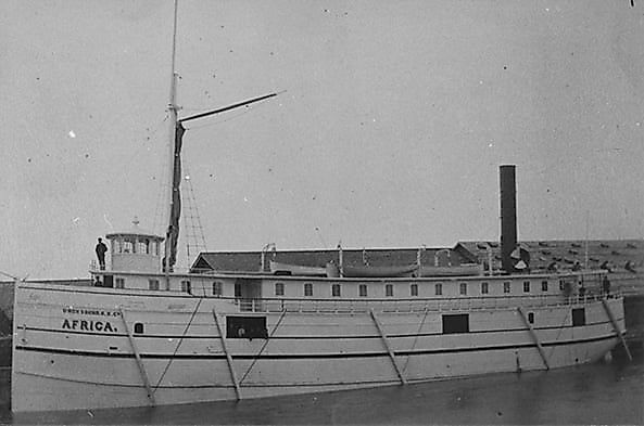 Photo of the Africa, a ship which sank in Lake Huron in 1895