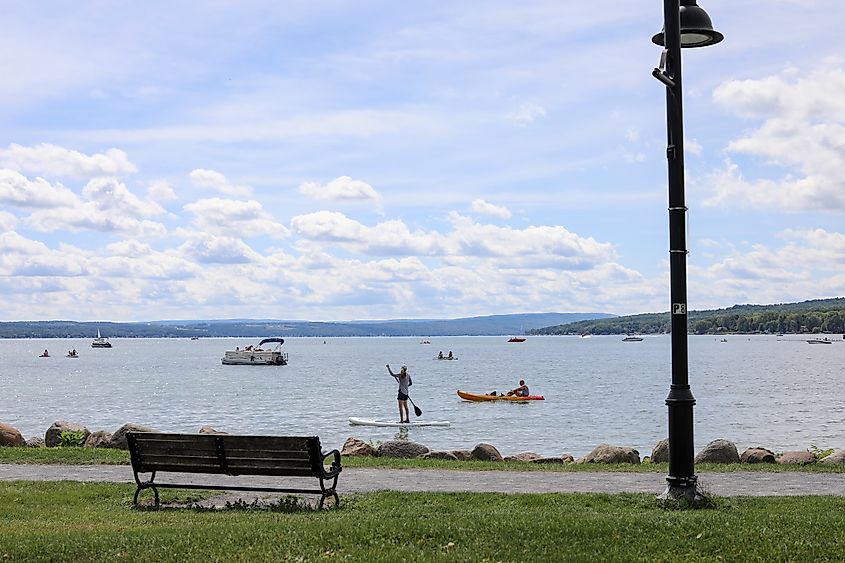 The beautiful Canandaigua Lake in Canandaigua, New York