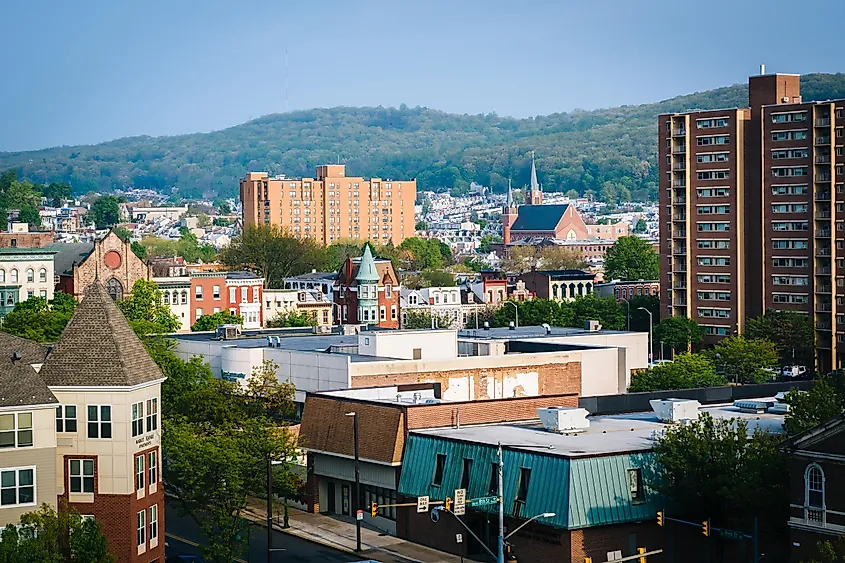 View of buildings in downtown Reading, Pennsylvania