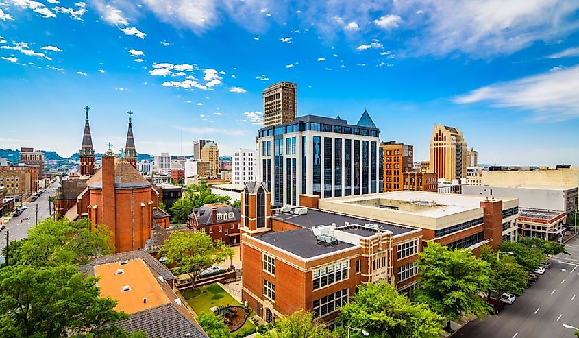 Birmingham, Alabama, USA downtown city skyline.