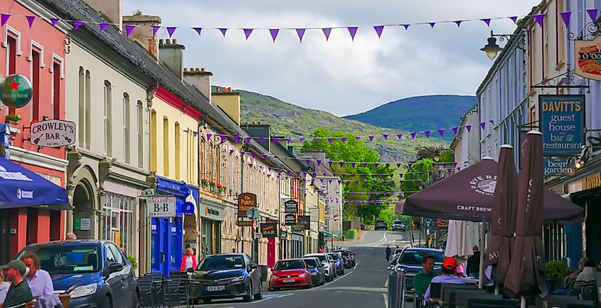 Main Street in Kenmare, County Kerry, Ireland.
