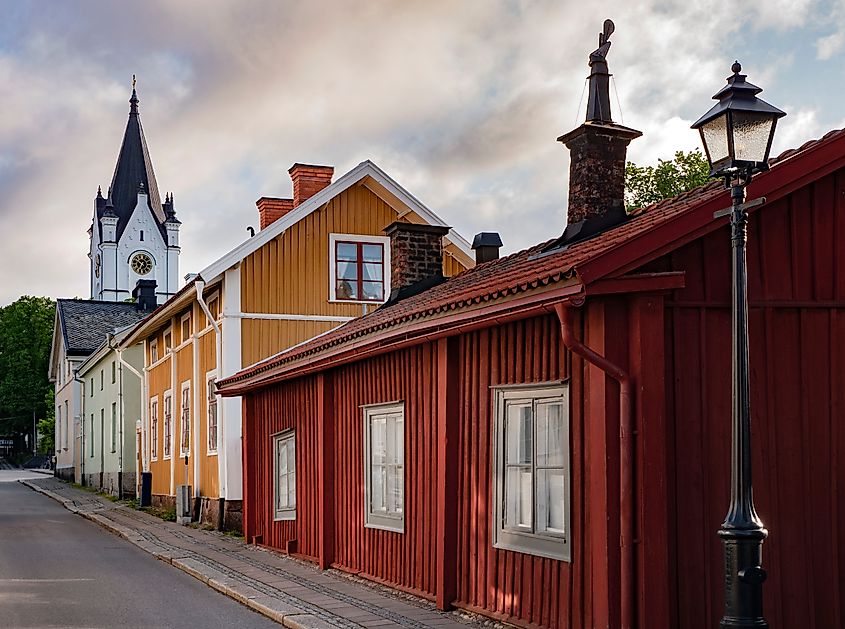 Nora, Sweden. Sunny day in the city, summer