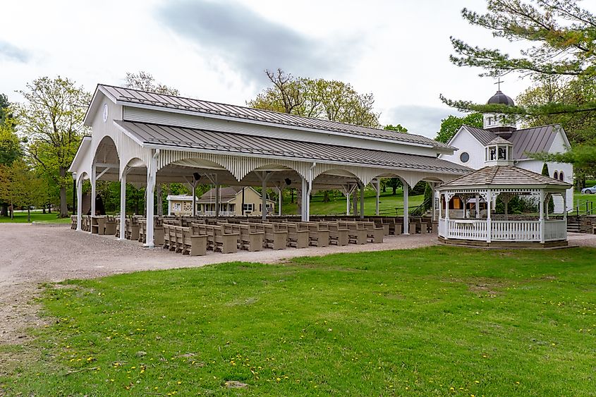 St Anne's Shrine, on the Lake Champlain shore on Isle La Motte, Vermont
