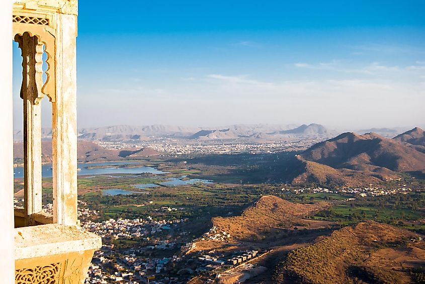 View of Udaipur from the Monsoon Palace.
