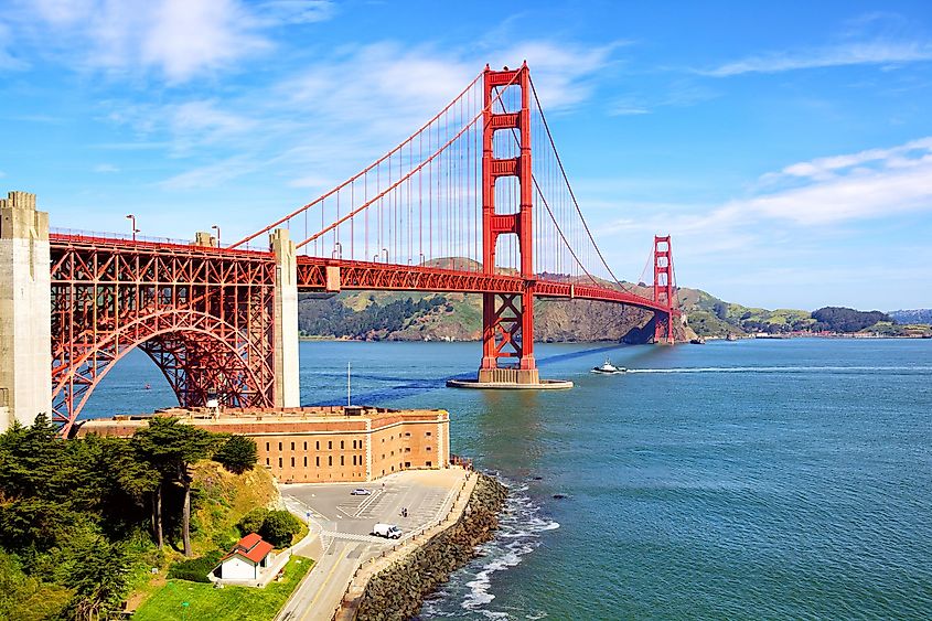 The Golden Gate Bridge, San Francisco's most famous landmark.